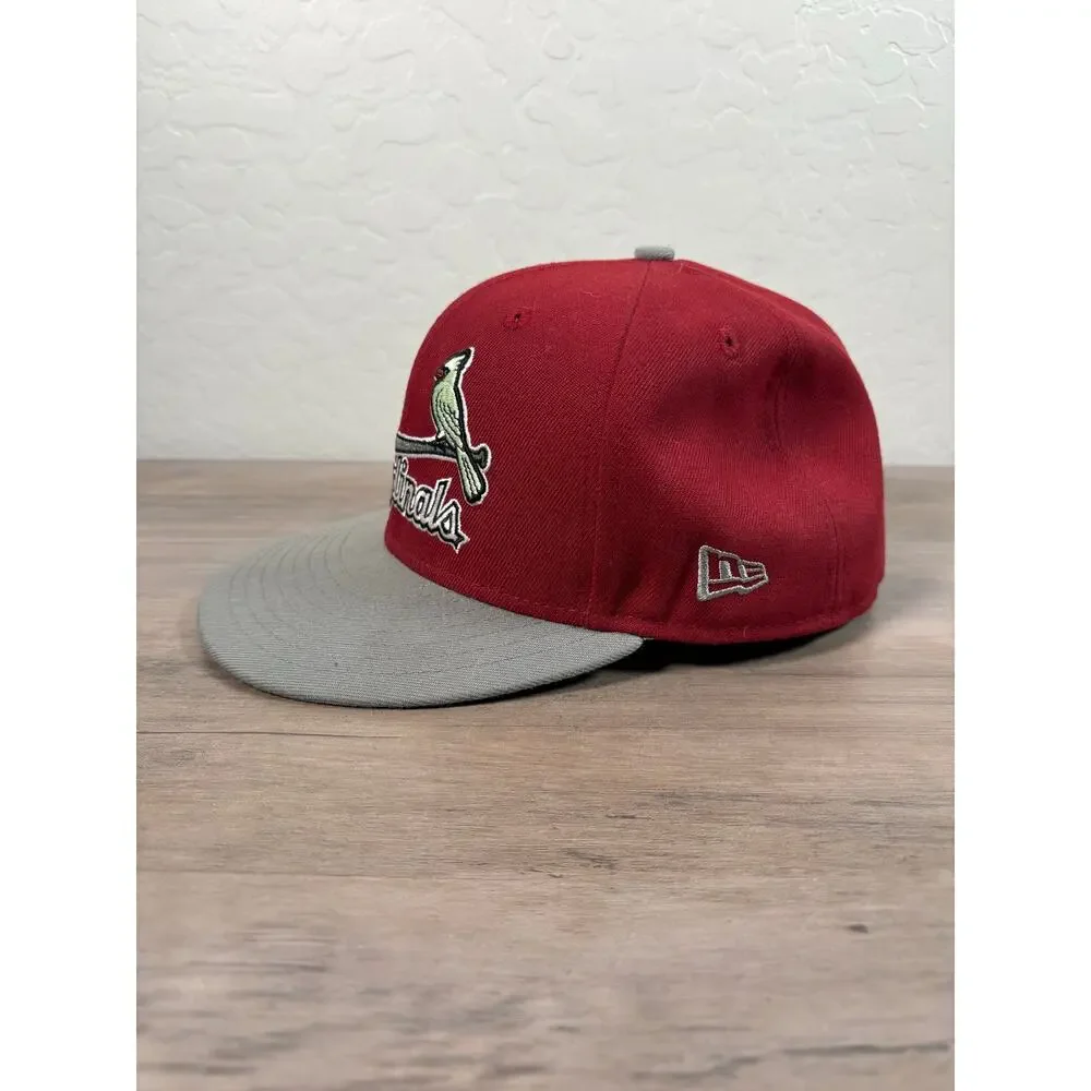 St Louis Cardinals Brick House Maroon New Era Fitted Men's‎ Cap Size 7 3/8- EUC